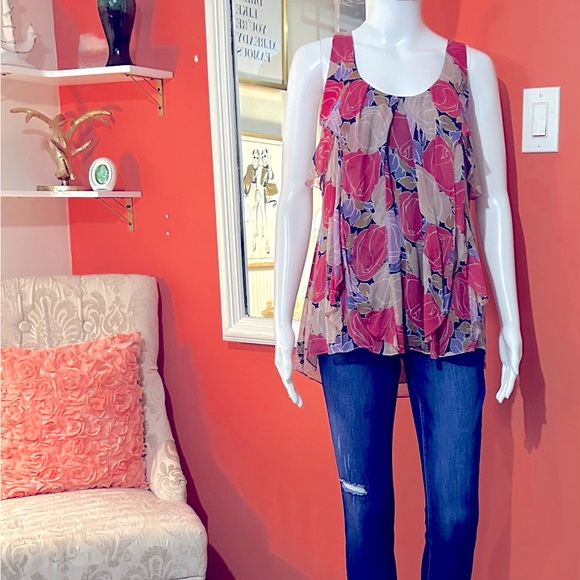 BEAUTIFUL, DIANE von FURSTENBERG blouse Multicoloured and sleeveless, size M - Picture 10 of 16